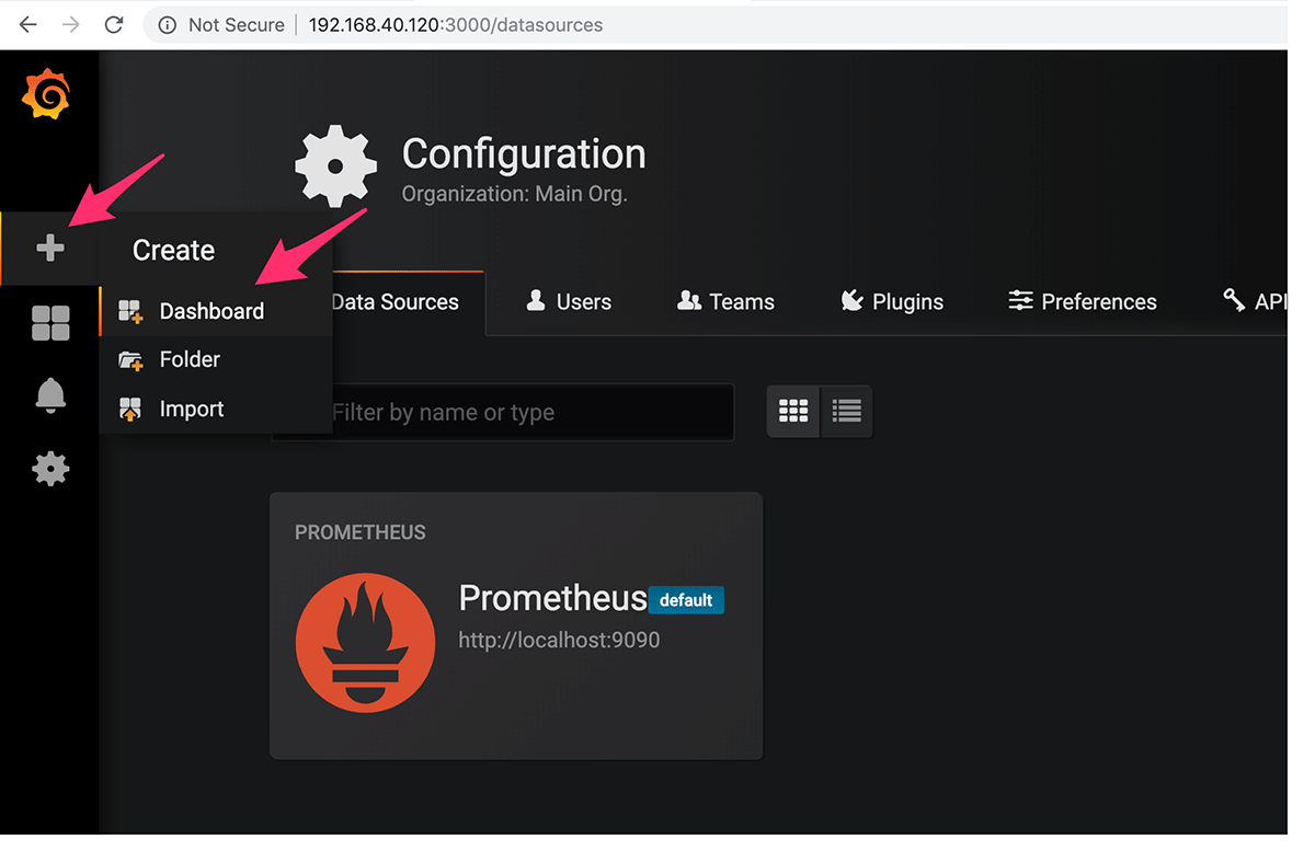 Grafana side toolbar Grafana side toolbar